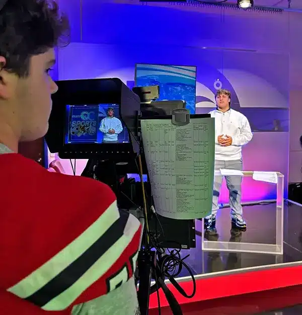 Student on Set at OCNJTV Student on Set at OCNJTV