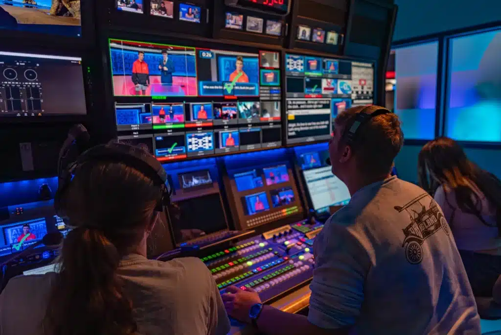 Behind the Scenes: A student director, technical director, and producer work in sync to deliver an episode of Red Raider Showdown
